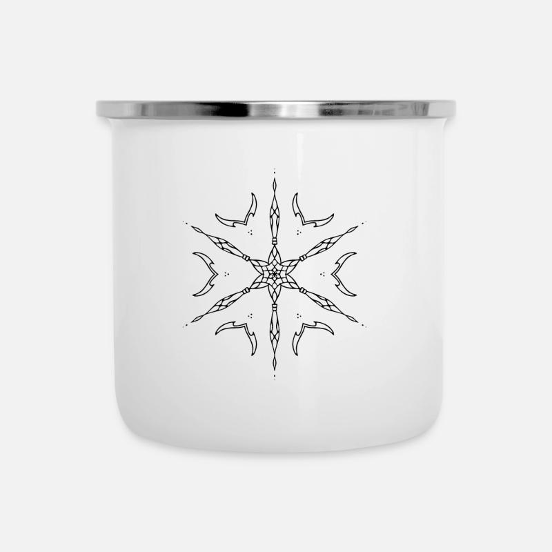 Mandala minimaliste - Tasse émaillée - blanc