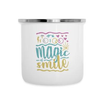 Smile - Emaille-Tasse - Weiß - Vorne