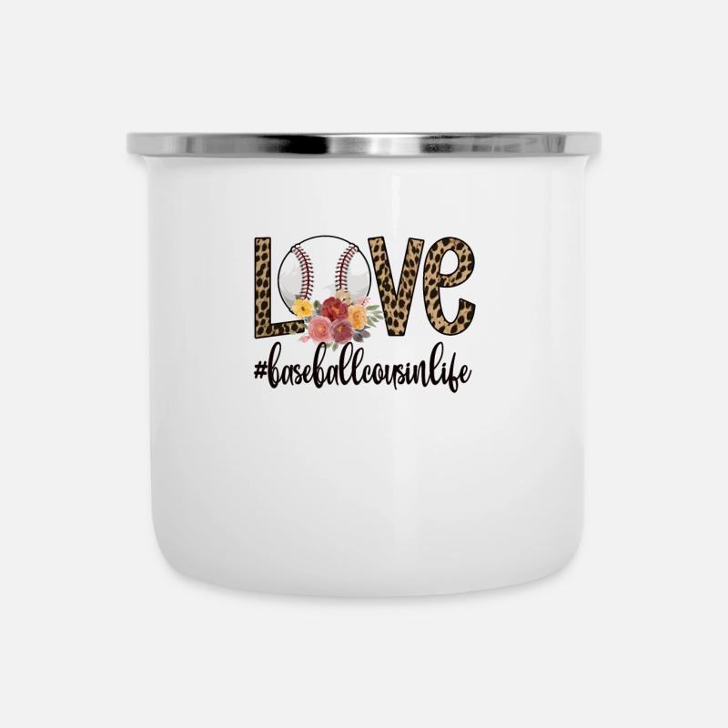 Fier cousin de baseball d’un joueur de baseball - Tasse émaillée - blanc