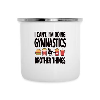 Drôle de gymnastique Frère d’un frère gymnaste - Tasse émaillée - blanc - Devant