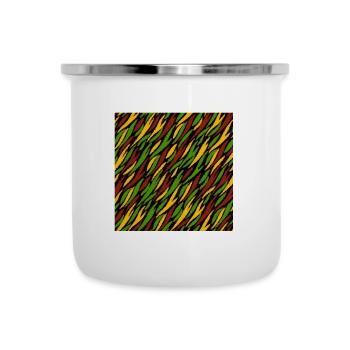 Peau d'animal avec style de couleur africaine - Tasse émaillée - blanc - Devant