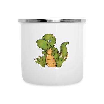 Niedlicher T-Rex Tyrannosaurus Baby Dino Geschenk - Emaille-Tasse - Weiß - Vorne