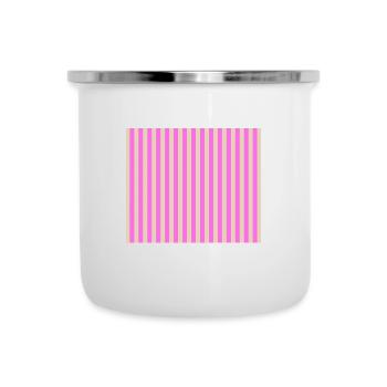 Stripes Beige Rosa - Camper Mug - white - Front