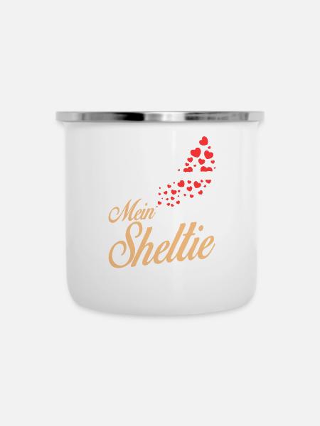 Sheltie - Mein - Emaille-Tasse - Weiß