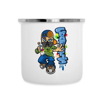 B-boy and graffiti - Tasse émaillée - blanc - Devant