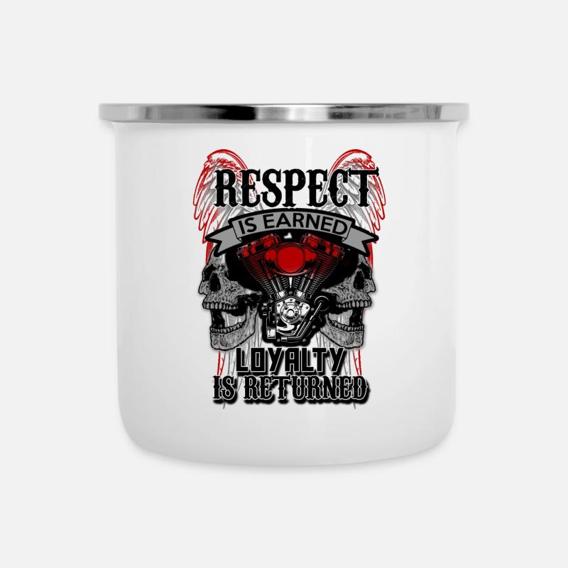 Respect! Biker Motorcyclist Chopper Gift - Camper Mug - white