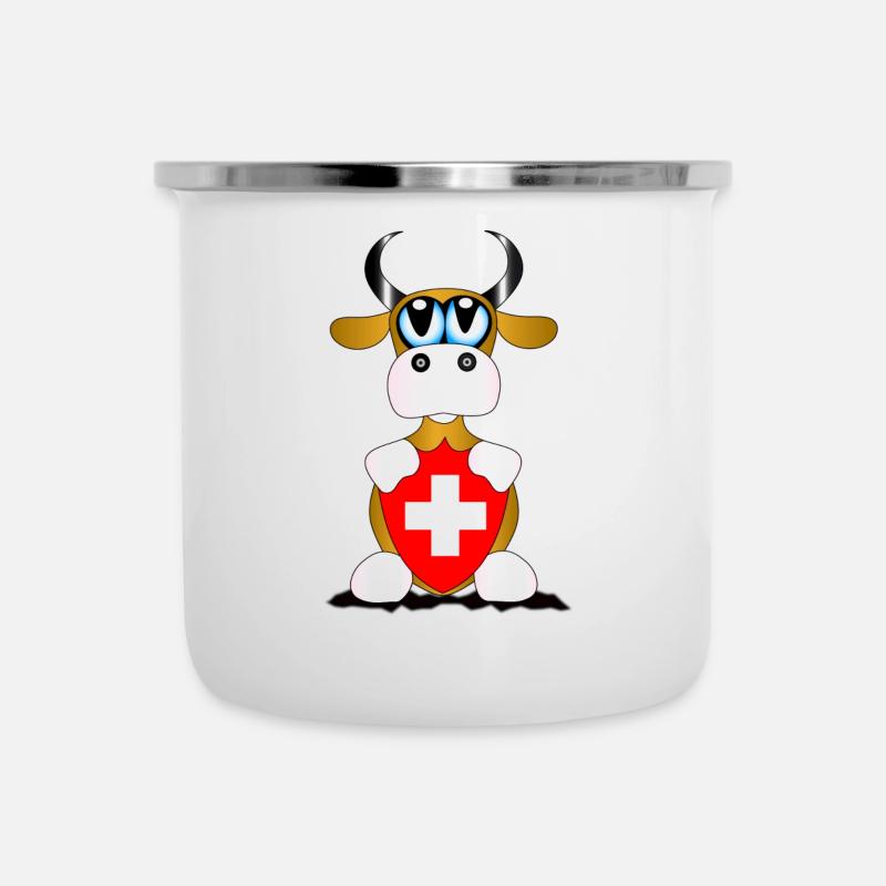 Kuh Schweiz - Emaille-Tasse - Weiß