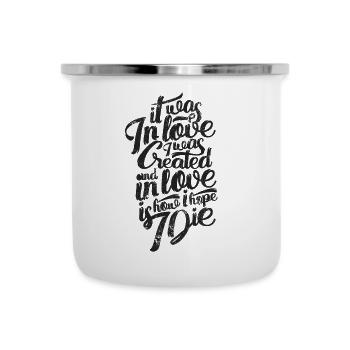 KREUZ GLAUBE LIEBEN GOTT JESUS SPRUCH LIEBE MOTIV - Emaille-Tasse - Weiß - Vorne