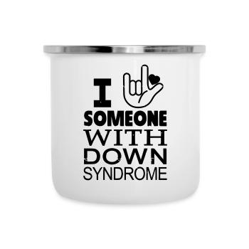 Amoureux du syndrome de Down - Tasse émaillée - blanc - Devant