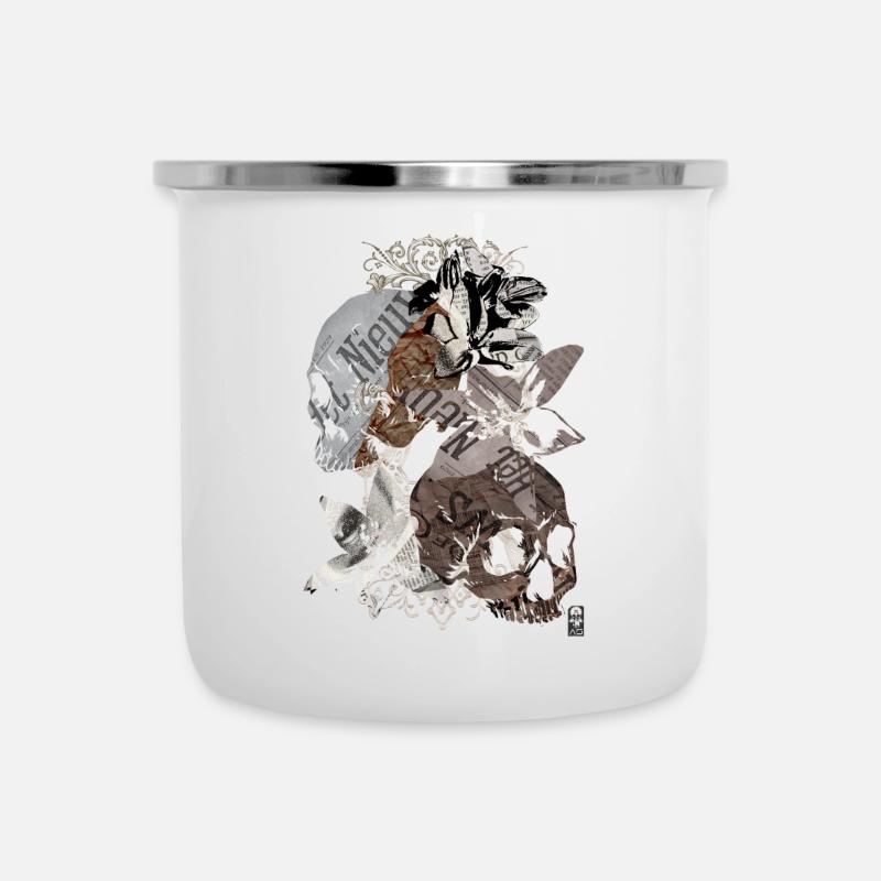 Nénuphar crâne - Tasse émaillée - blanc