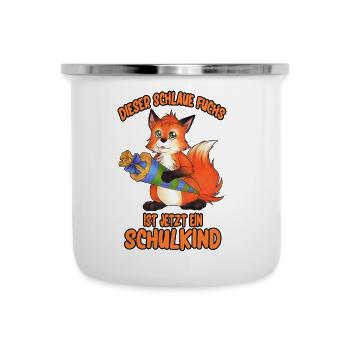 Dieser schlaue Fuchs ist jetzt ein Schulkind! - Emaille-Tasse - Weiß - Vorne