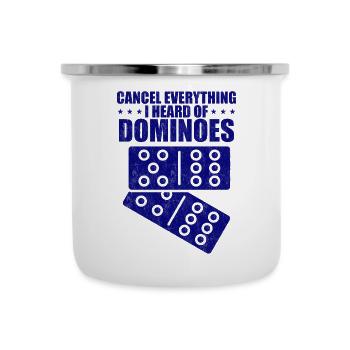 Domino Design - Emaille-Tasse - Weiß - Vorne