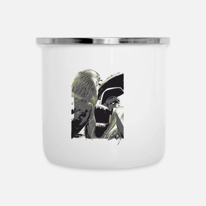 Schwarzfahrer - Emaille-Tasse - Weiß