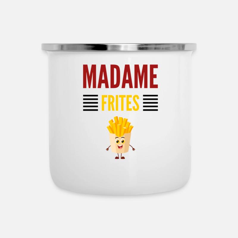 Madame Frite - Emaille-Tasse - Weiß