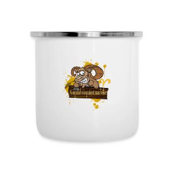 "Widder" - Emaille-Tasse - Weiß - Vorne