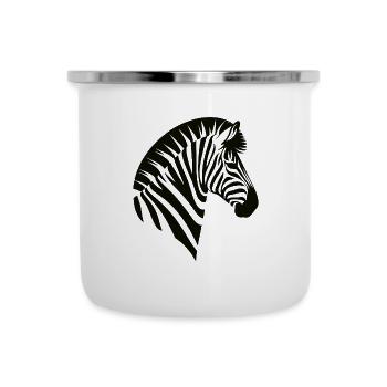 Cooles Zebra Design - Zebras Outfit für den Fan - Emaille-Tasse - Weiß - Vorne