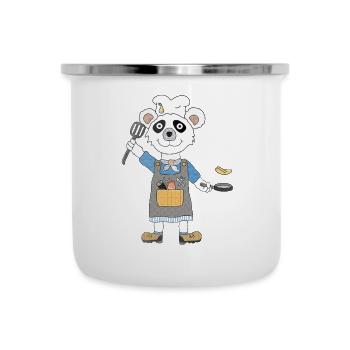 Panda Cook Bamboo and Frying Pan - Camper Mug - white - Front