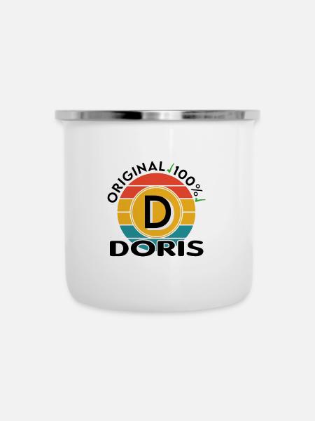 Doris - Emaille-Tasse - Weiß