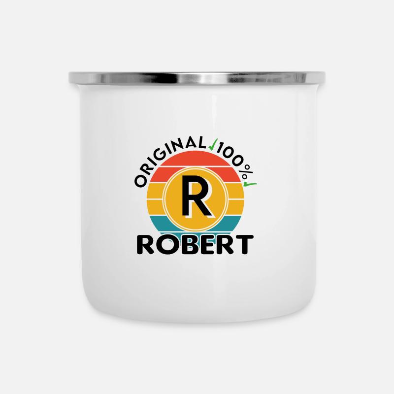 Robert - Emaille-Tasse - Weiß