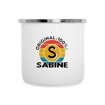 Sabine - Emaille-Tasse - Weiß - Vorne