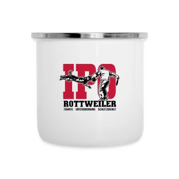 IPO ROTTWEILER - HUNDESPORT Wilsigns Hund Hunde - Emaille-Tasse - Weiß - Vorne
