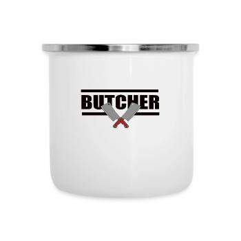 Découpe de boucher découpe - Tasse émaillée - blanc - Devant