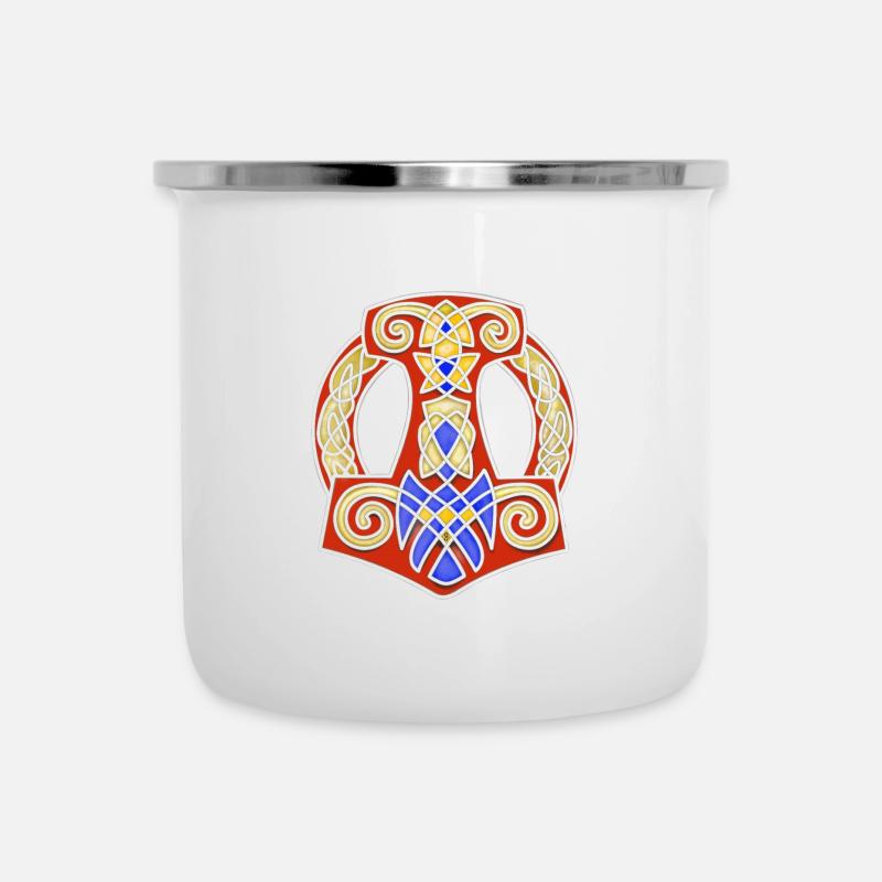 Marteau de Thor Mjölnir - Tasse émaillée - blanc