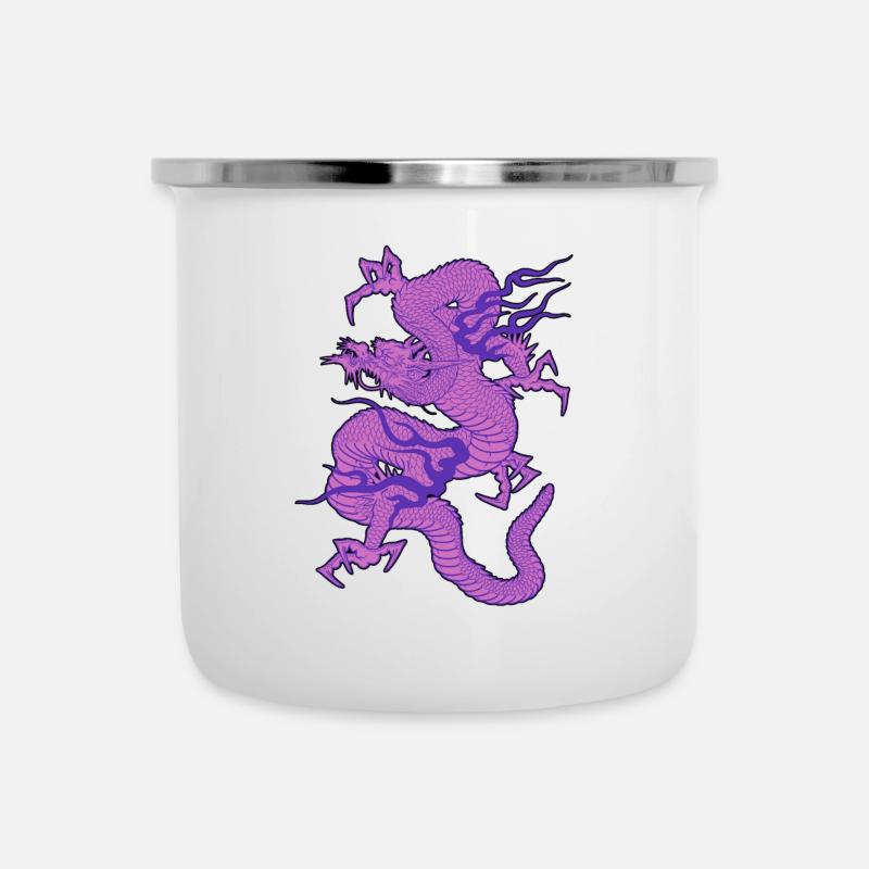 Purpleish Dragon - Camper Mug - white
