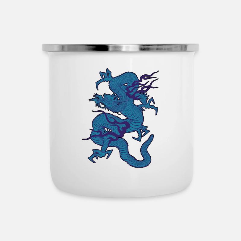 Blueish Dragon - Camper Mug - white