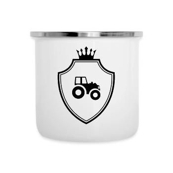 Traktor Symbol Wappen - Emaille-Tasse - Weiß - Vorne