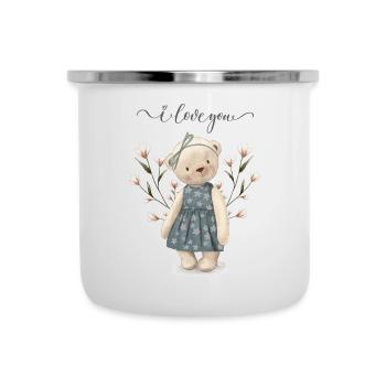 Oursonne vintage - Tasse émaillée - blanc - Devant