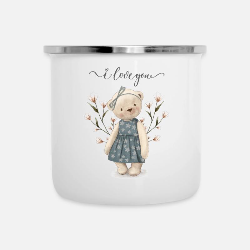 Oursonne vintage - Tasse émaillée - blanc