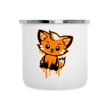 Fuchs Comic - Emaille-Tasse - Weiß - Vorne
