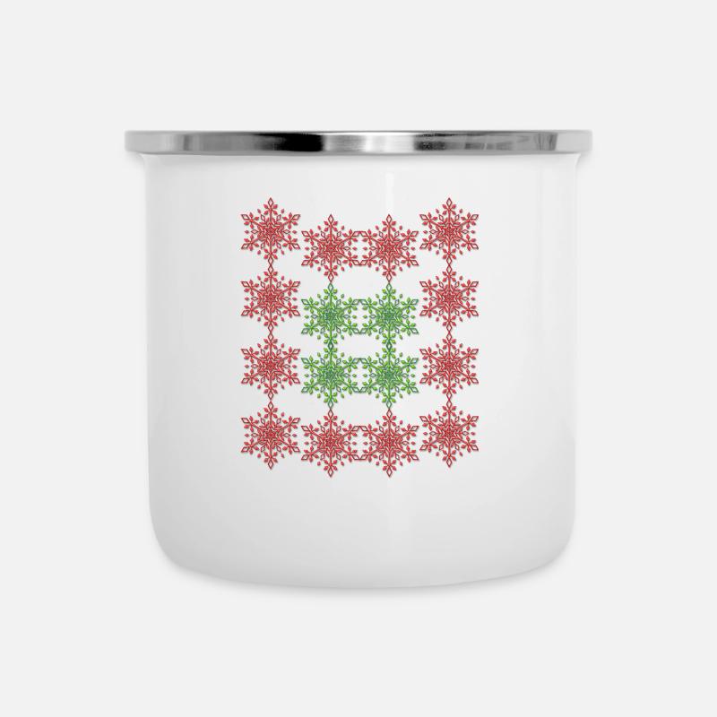 Étoiles rouges - Tasse émaillée - blanc