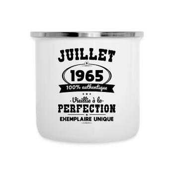 Anniversaire 60 ans - Juillet 1965 Perfection - Tasse émaillée - blanc - Devant