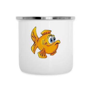 Fisch Goldfisch comic Cartoon - Emaille-Tasse - Weiß - Vorne