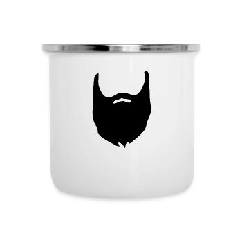 Vollbart Bart baertig beard - Emaille-Tasse - Weiß - Vorne