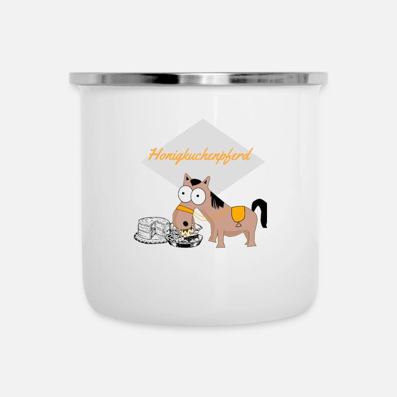 Honigkuchenpferd - Emaille-Tasse - Weiß