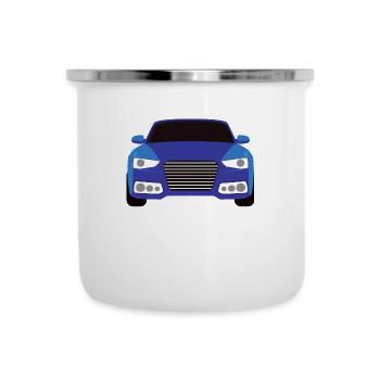 Blue car graphic design - Camper Mug - white - Front