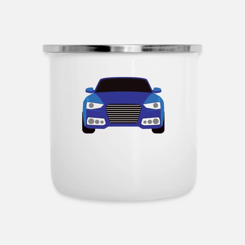 Blue car graphic design - Camper Mug - white