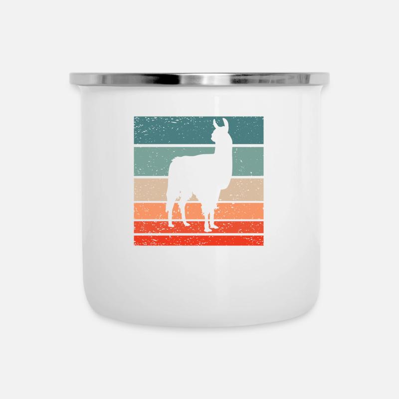 Lama Retro Style Vintage - Camper Mug - white