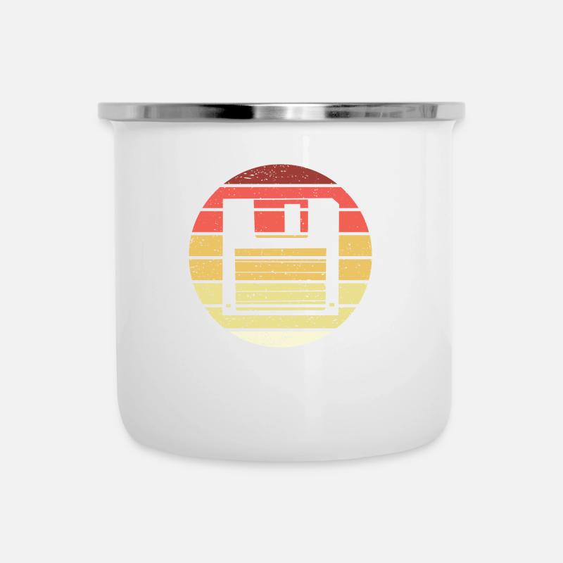 Diskette Retro Style Vintage - Emaille-Tasse - Weiß