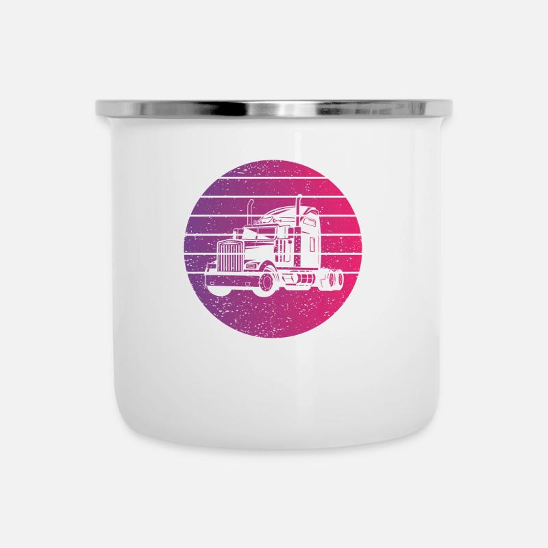 Camion Rétro Style Vintage - Tasse émaillée - blanc