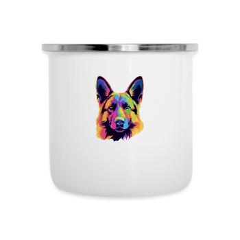 Schäferhund - Emaille-Tasse - Weiß - Vorne