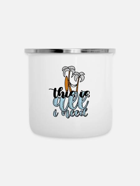 Summer - Emaille-Tasse - Weiß