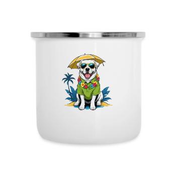Dog Holidays Dog Holidays Hawaii Island Sea - Camper Mug - white - Front