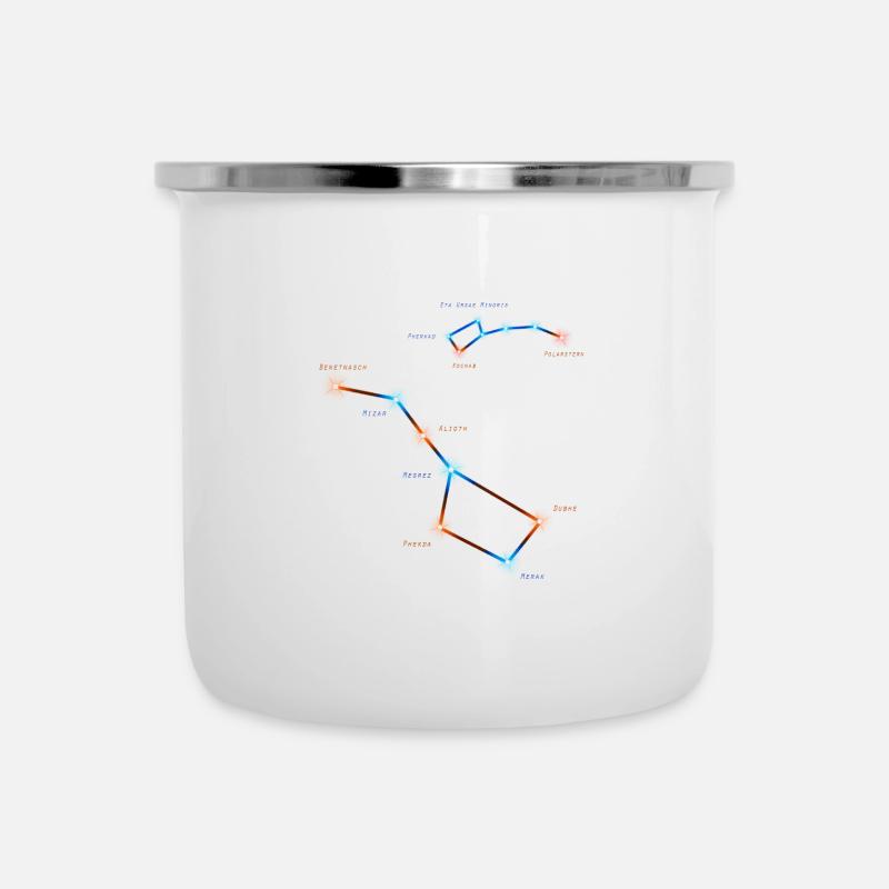 Grosser und kleiner Wagen - Emaille-Tasse - Weiß