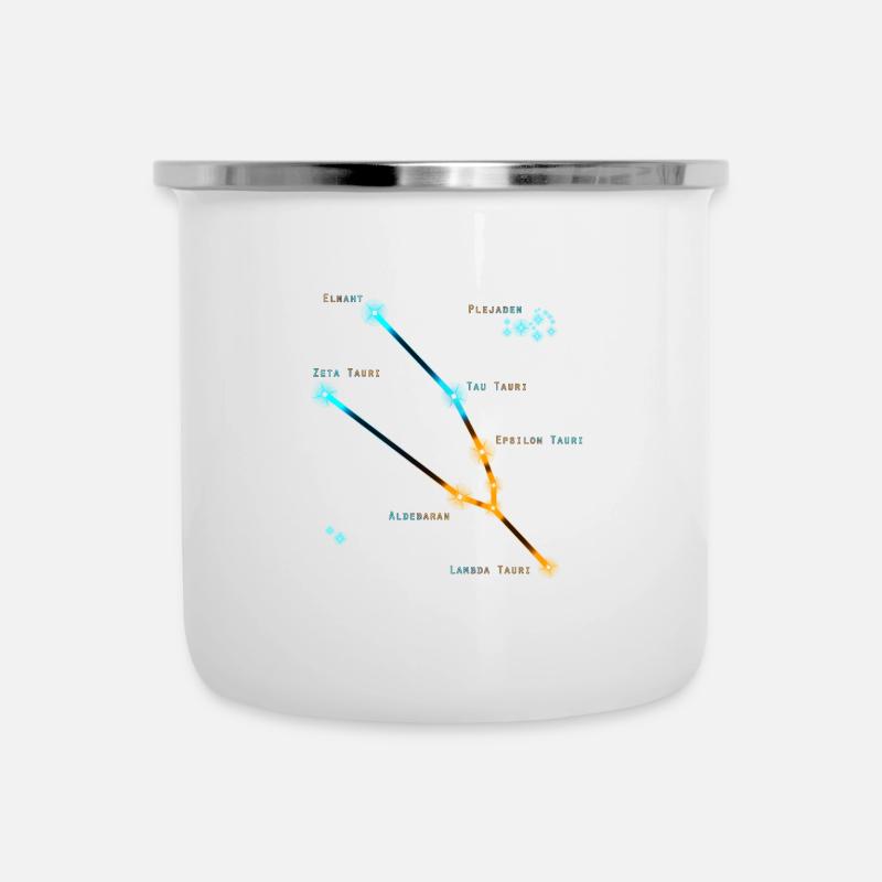 Stier - Emaille-Tasse - Weiß