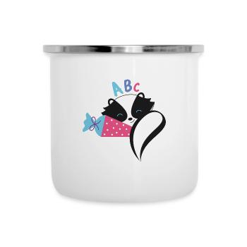 Skunk with school cone school enrollment - Camper Mug - white - Front