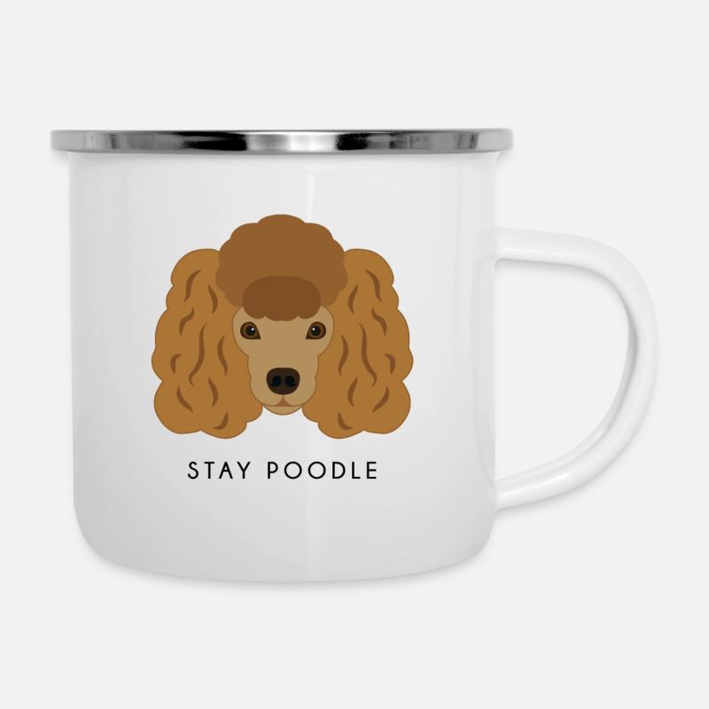 caniche Brown - Tasse émaillée - blanc